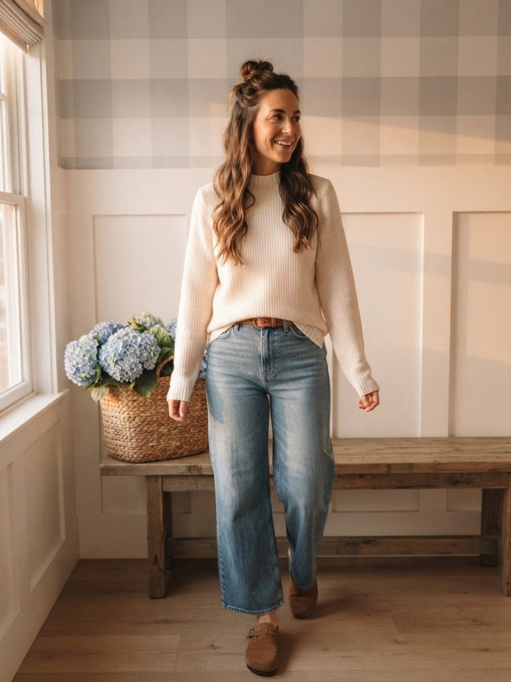 J. Crew Cream Knit Cowl & Turtleneck Sweater Medium